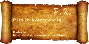Pittik Kreszcencia névjegykártya
